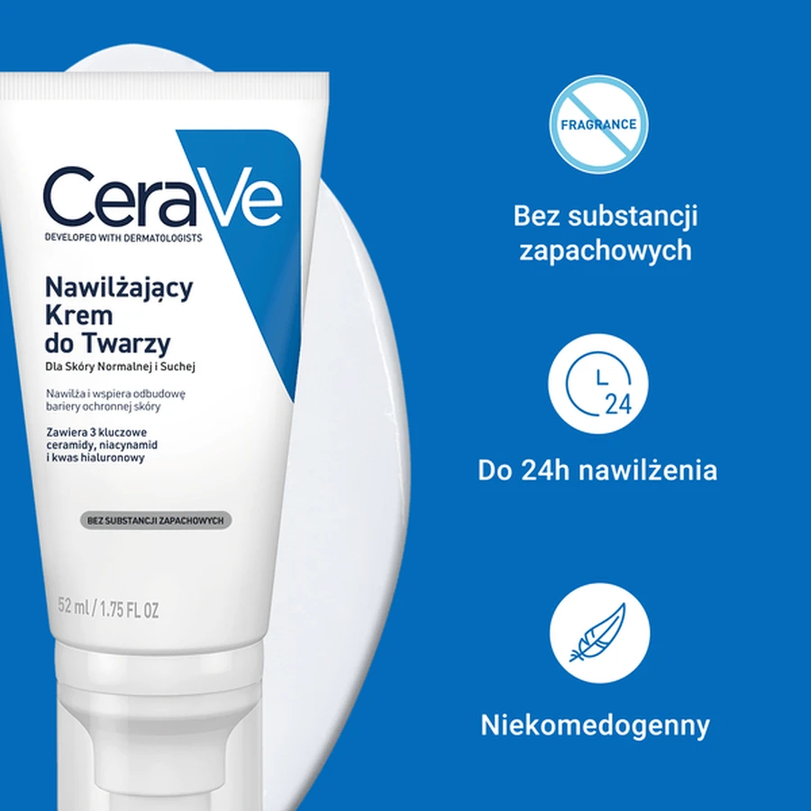 CeraVe Set, reinigendes Reinigungsgel mit Ceramiden für normale und fettige Haut, 473 ml + feuchtigkeitsspendende Gesichtscreme mit Ceramiden, 52 ml