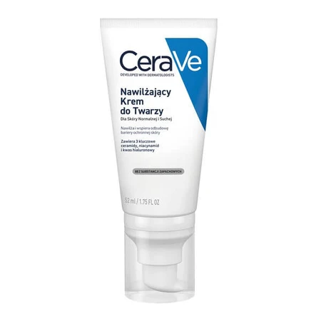 CeraVe Set, reinigendes Reinigungsgel mit Ceramiden für normale und fettige Haut, 473 ml + feuchtigkeitsspendende Gesichtscreme mit Ceramiden, 52 ml