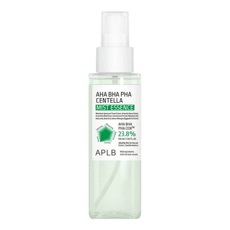 APLB AHA BHA PHA Centella Mist Essence, esencia facial con ácidos y Centella Asiática, 105 ml.