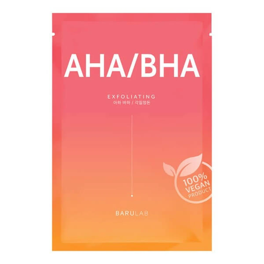 Barulab, sheet mask with AHA and BHA acids, 23 g