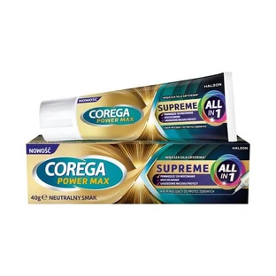Corega Power Max Supreme All in 1, Fixiercreme für Zahnersatz, 40 g