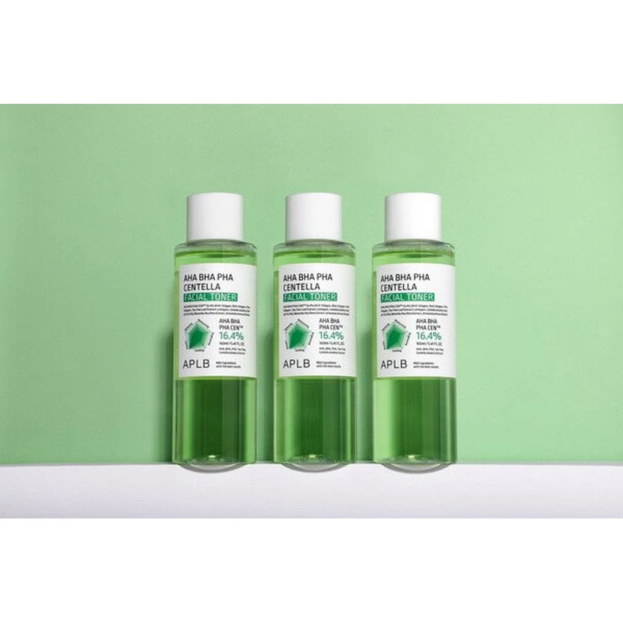APLB AHA BHA PHA Centella Facial Toner, toner de curățare facială cu acizi și Centella, 160 ml