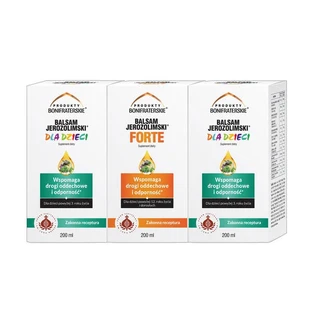 Set Bonifrater Produkte Jerusalem Balsam für Kinder, Sirup, 200 ml x 2 Stk. + Jerusalem Balsam Forte, flüssig, 200 ml