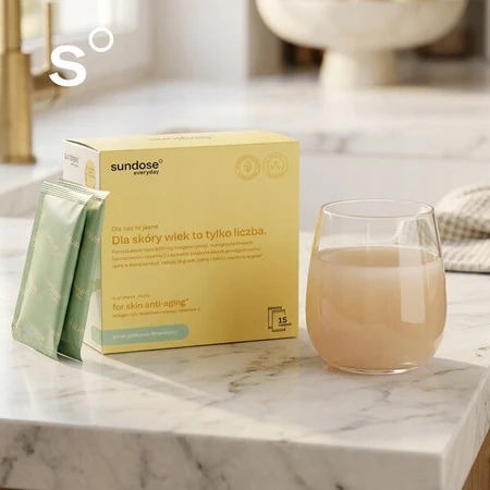 Sundose Everyday For Skin Anti-Aging, poederzakjes, appel-limoen smaak, 15 st.