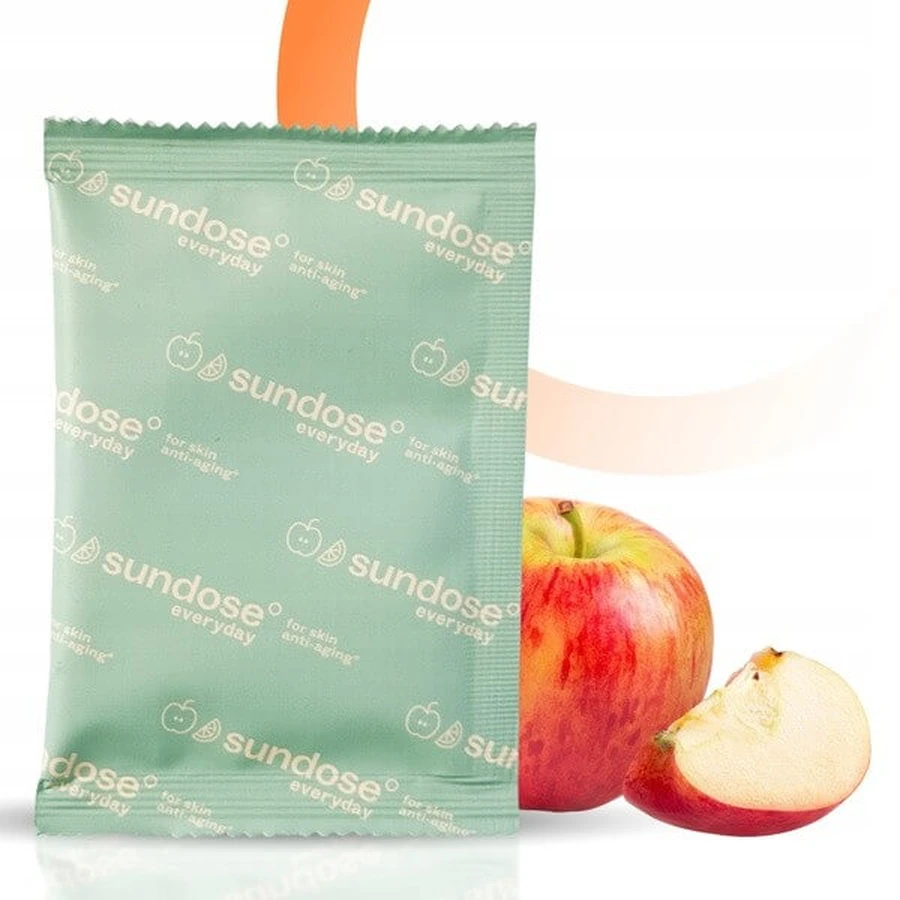 Sundose Everyday For Skin Anti-Aging, poederzakjes, appel-limoen smaak, 15 st.
