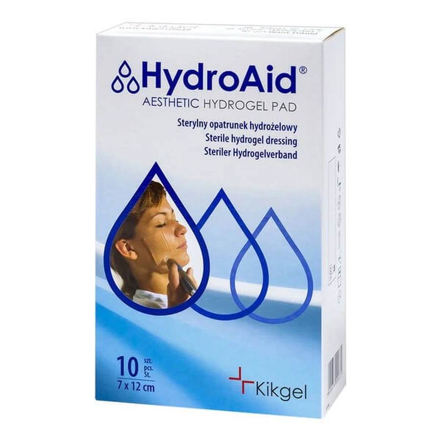 HydroAid Hydrogel Pad, pansament hidrogel, 7 cm x 12 cm, 10 buc.