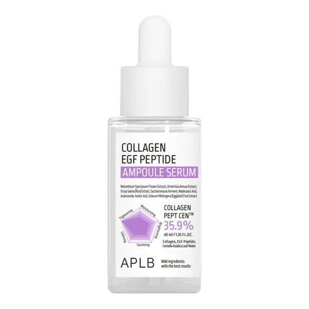 APLB Ampolla péptido colágeno EGF, suero reafirmante facial con colágeno y péptidos EGF, 40 ml