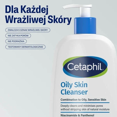 Cetaphil Oily Skin Cleanser, gel de curățare facială delicată, 236 ml