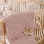 Lionelo Mousseline Deken, mousseline deken voor baby's, Dusty Pink, 1 stuk.
