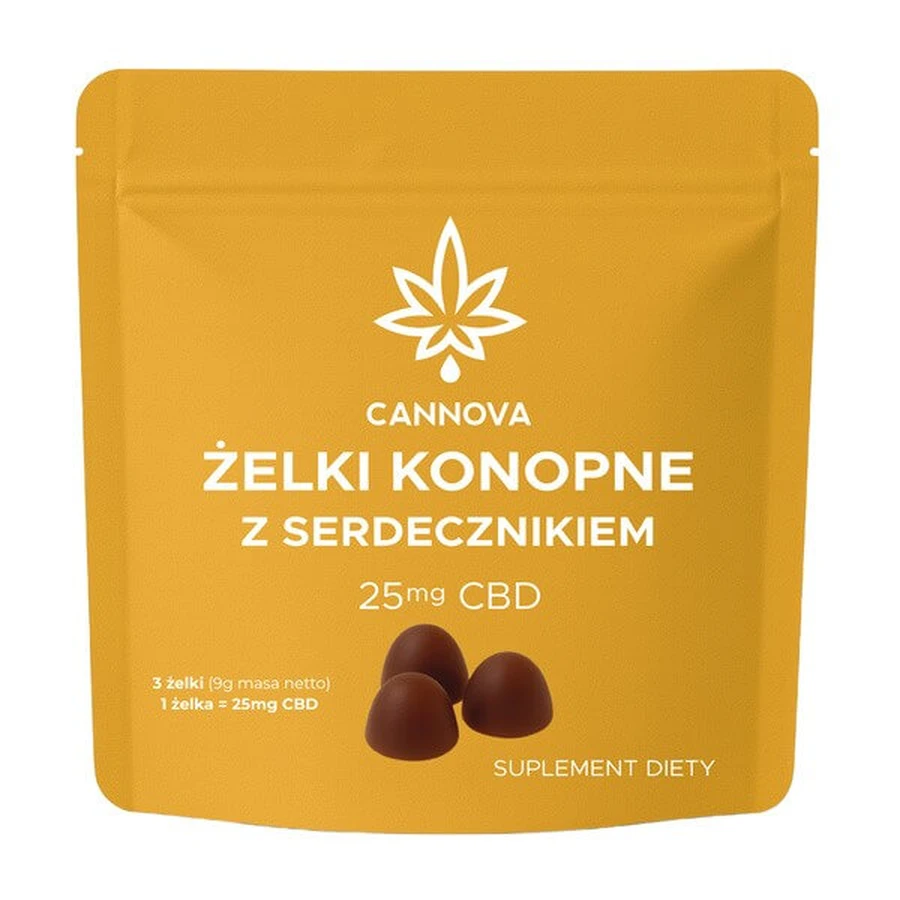Gelatina di canapa Cannova con cordiale, gelatine, 3 pz.