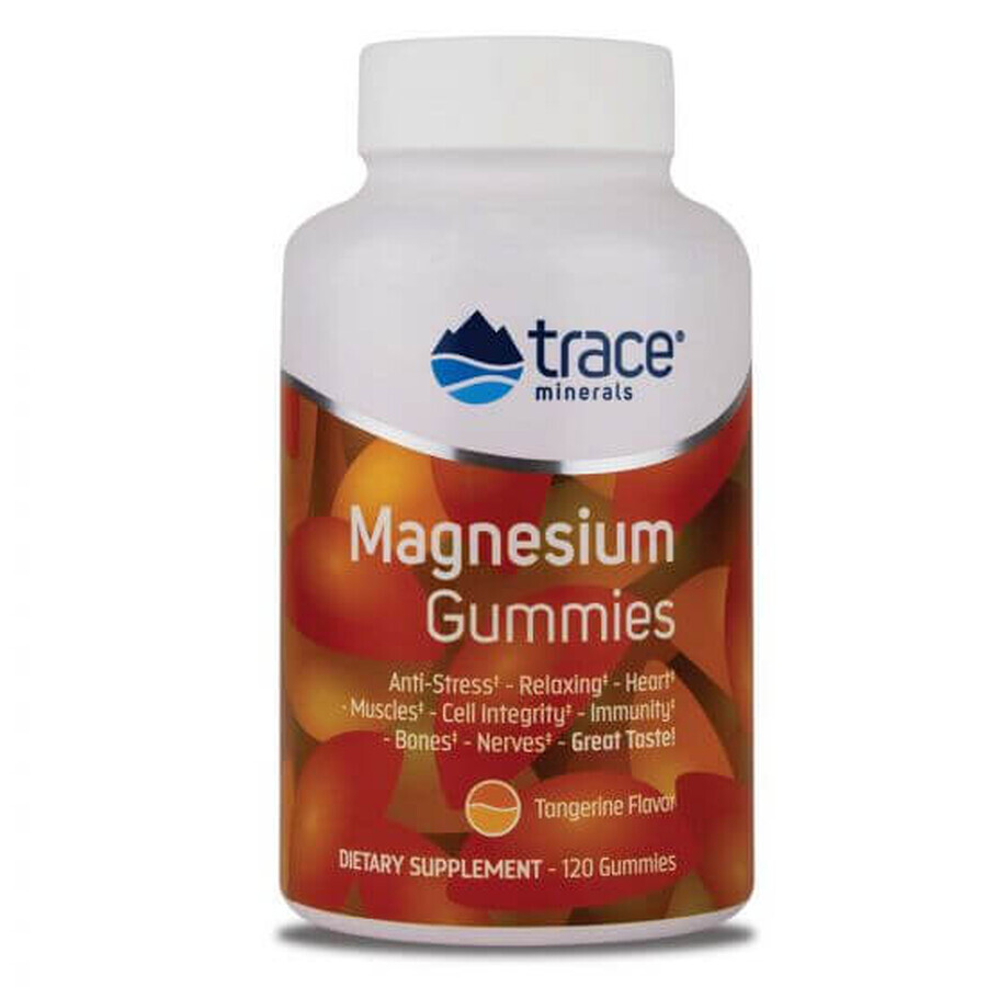 Magnesium with tangerine flavour, 120 gummed tablets, Trace Minerals