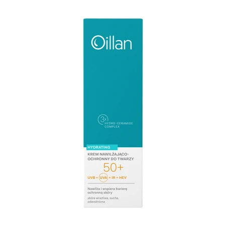 Oillan Hydratant, SPF50+ crème hydratante pour le visage pour les peaux sèches et sensibles, 50 ml