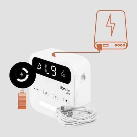 Lionelo BabyAir Flow, aspiratore nasale elettrico con luce, 1 pz.