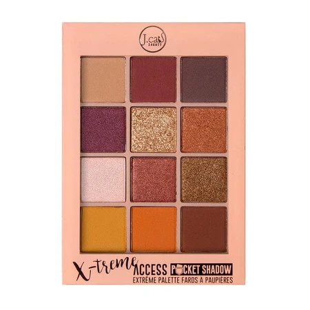 J.Cat Beauty X-Treme Access Pocket Shadow Palette 102, palette compatta di 12 ombretti, 10 g.