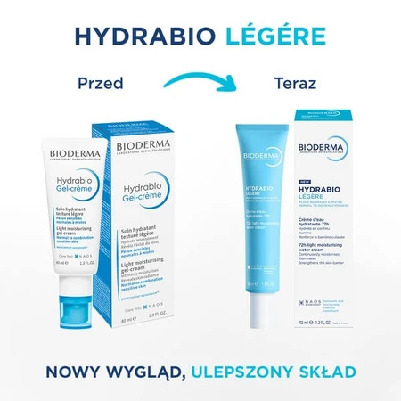 Bioderma Hydrabio Legere, lichte vochtinbrengende crème met hyaluronaat en niacinamide, 40 ml