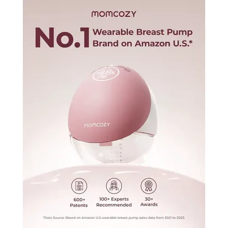 Momcozy M9, pompă de sân dublă, culoare roșie, 1 buc.