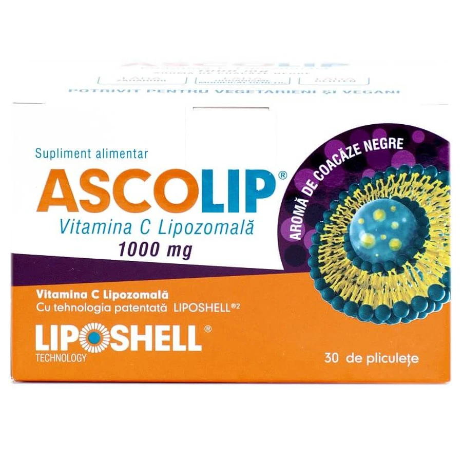 Liposhell Liposomal Vitamin C with currant flavor, 1000 mg, 30 sachets