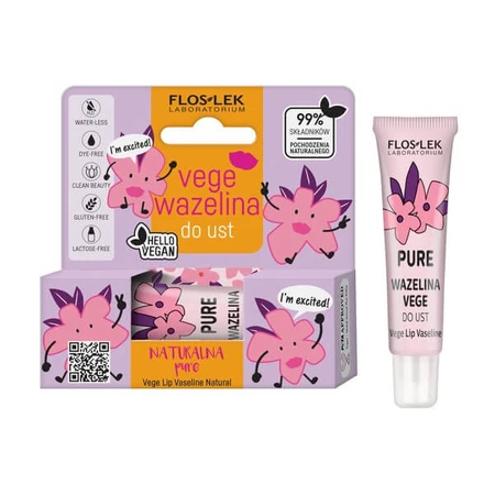 FlosLek Vege Lip Care, Pure lip balm, 10 g