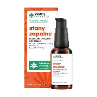 Cosma Cannabis Natural Herbs, Conditions inflammatoires, huile en gouttes, 30 ml
