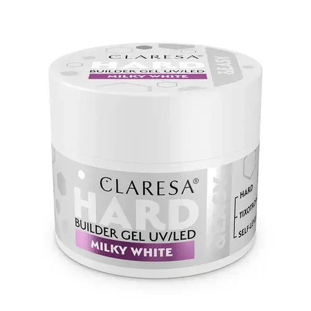 Claresa Hard&amp;Easy Builder Gel, Nagelaufbau-Gel, Milky White, 45 g