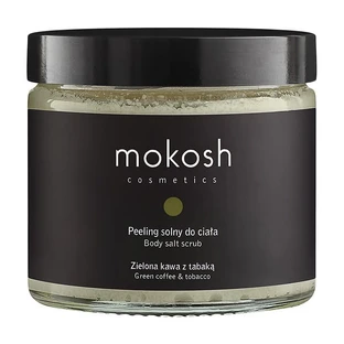 Mokosh, scrub cu sare pentru corp Cafea verde cu tutun de prizat, 300 g
