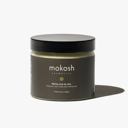 Mokosh, scrub cu sare pentru corp Cafea verde cu tutun de prizat, 300 g