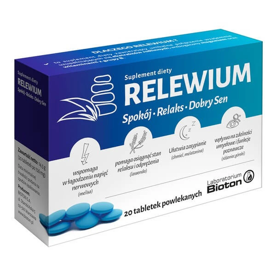 Relewium, tabletki powlekane, 20 szt.: ceny i cechy