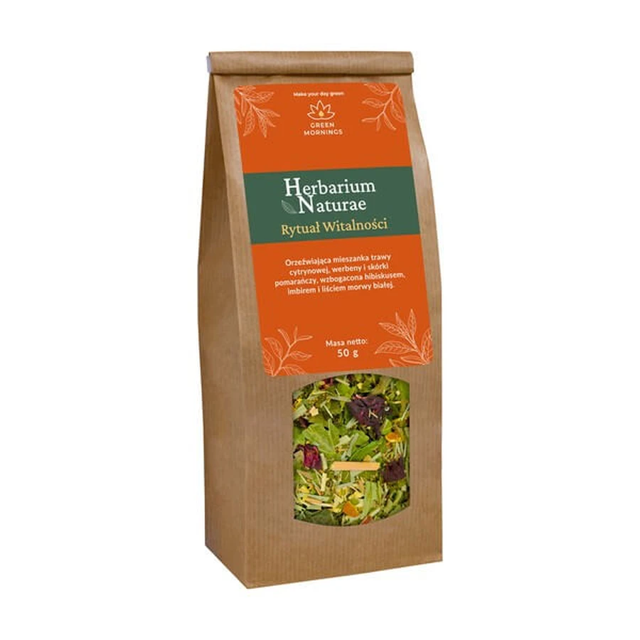 Green Mornings, Herbarium Naturae, Rytuał Witalności, herbata ziołowa, 50 g: ceny i cechy