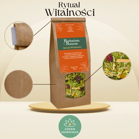 Green Mornings, Herbarium Naturae, Rytuał Witalności, herbata ziołowa, 50 g: ceny i cechy