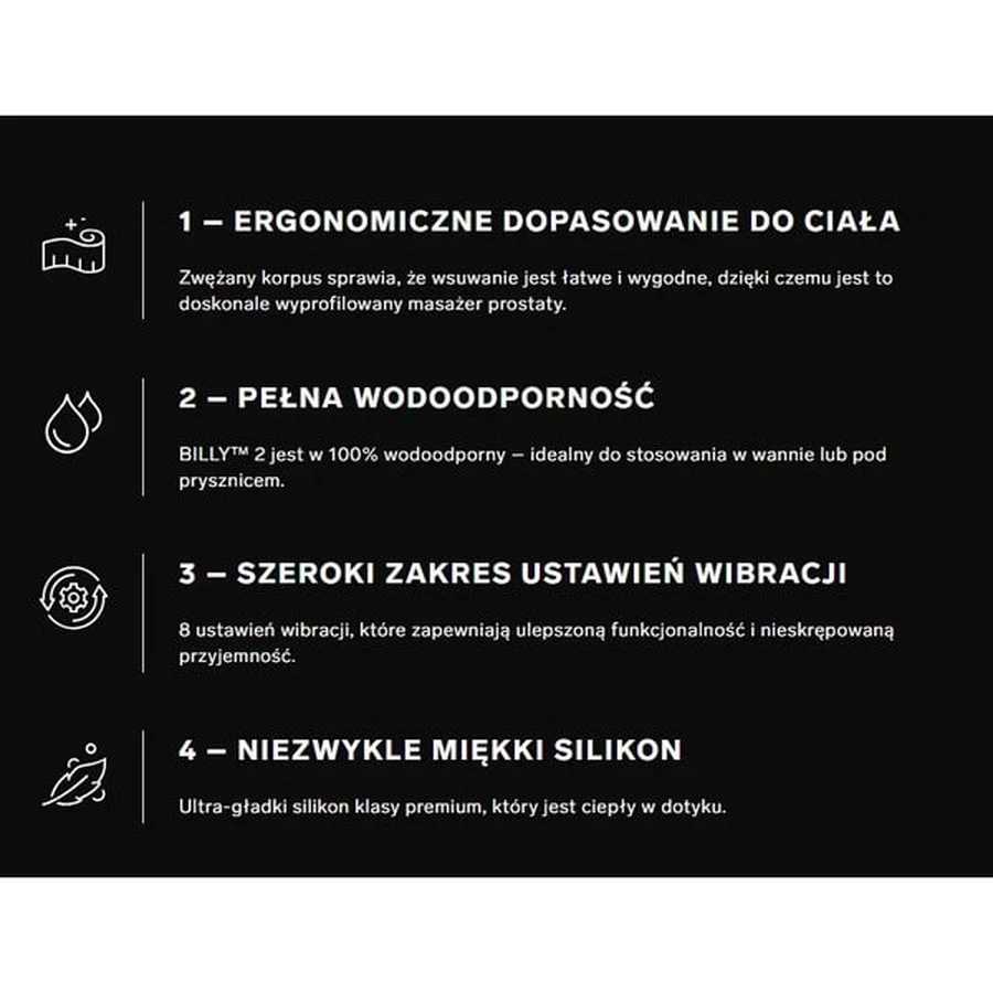 LELO Billy 2 Black, anal vibrator, 1 pc.
