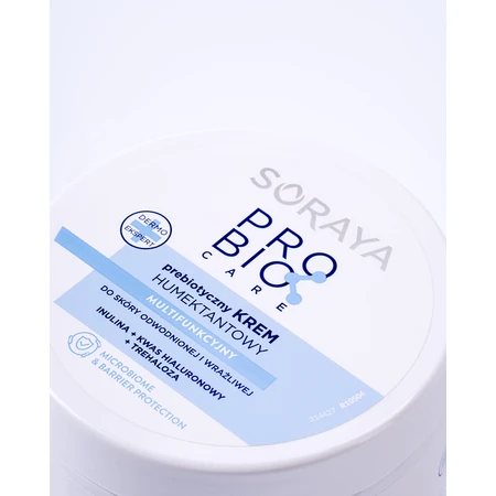 Soraya Probio Care, crème humectante prébiotique pour peaux déshydratées et sensibles, 200 ml