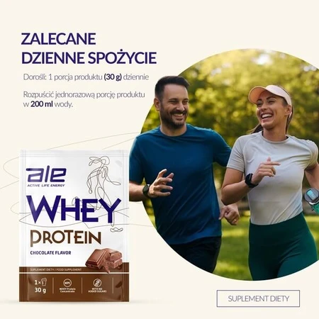 ALE Whey Protein cu aromă de ciocolată, pulbere, 30 g