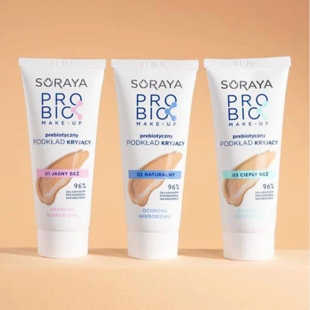 Soraya Probio Make-Up, prebiotische natürlich deckende Grundierung 02, 30ml