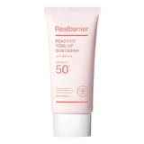Real Barrier Peach Fit Tone-Up Sun Cream SPF50+ PA++++, hydraterende zonnecrème met verhelderend effect, 50 ml.