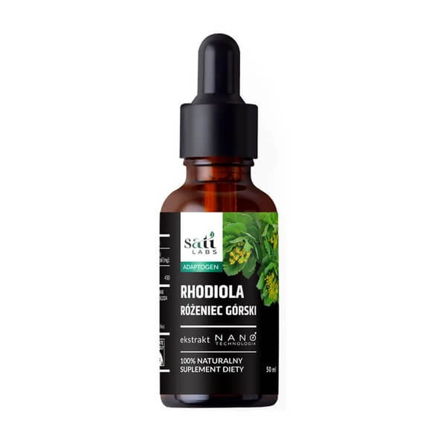 Sati Labs Adaptógeno, Rhodiola Rosácea, gotas, 50 ml