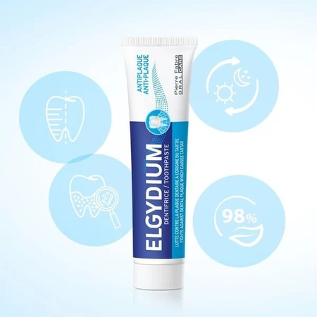 Set van 2 x Elgydium Anti Plaque, tandpasta, 75 ml