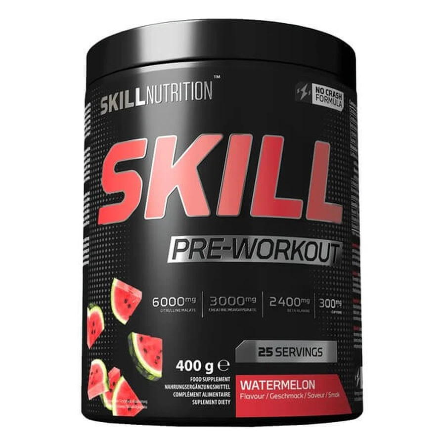 Skill Nutrition Pre-Workout, proszek, smak watermelon, 400 g: ceny i cechy