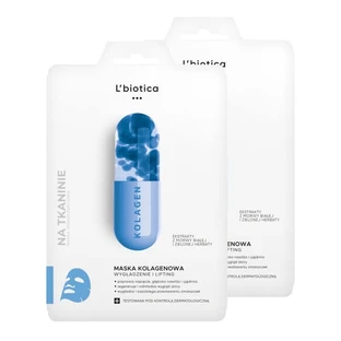 Zestaw 2 x L`Biotica, kolagenowa maska na tkaninie, 23 ml