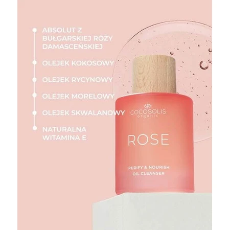 Cocosolis Rose, ulei de curățare facială cu trandafiri, 50 ml