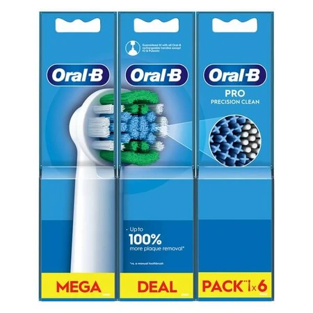 Oral-B, Precision Clean, puntali di ricambio, 6 pezzi.