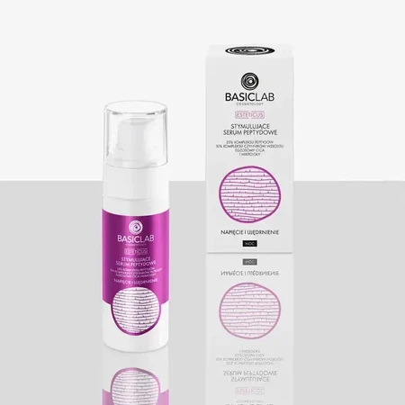 BasicLab Esteticus, stymulujące serum peptydowe do twarzy na noc Napięcie i Ujędrnienie, 30 ml: ceny i cechy