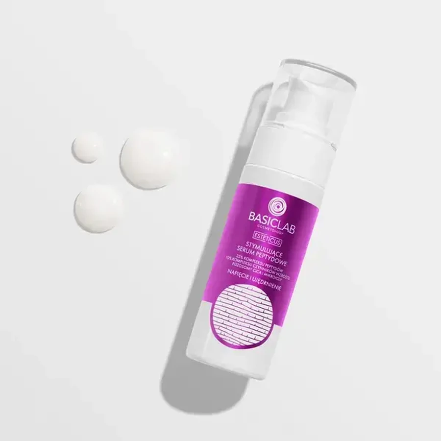 BasicLab Esteticus, stymulujące serum peptydowe do twarzy na noc Napięcie i Ujędrnienie, 30 ml: ceny i cechy