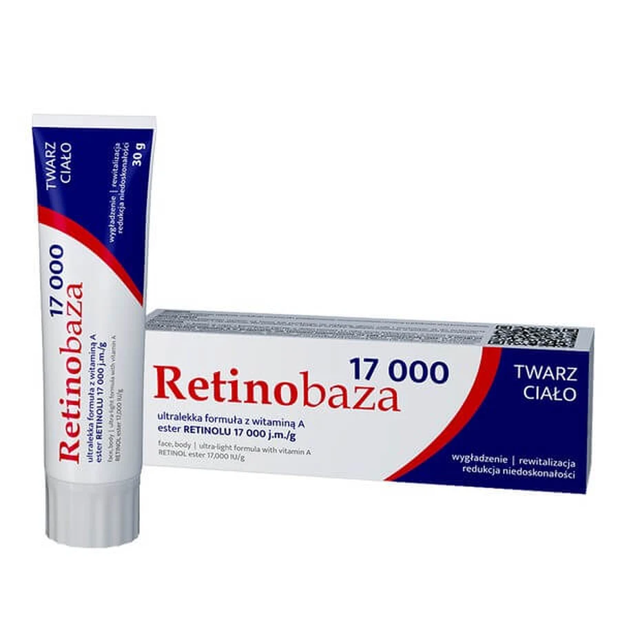 Set Niacinobase 25%, geconcentreerd serum met niacinamide, 30 g + Retinobase 17000, farmaceutische vitamine A-crème, 30 g