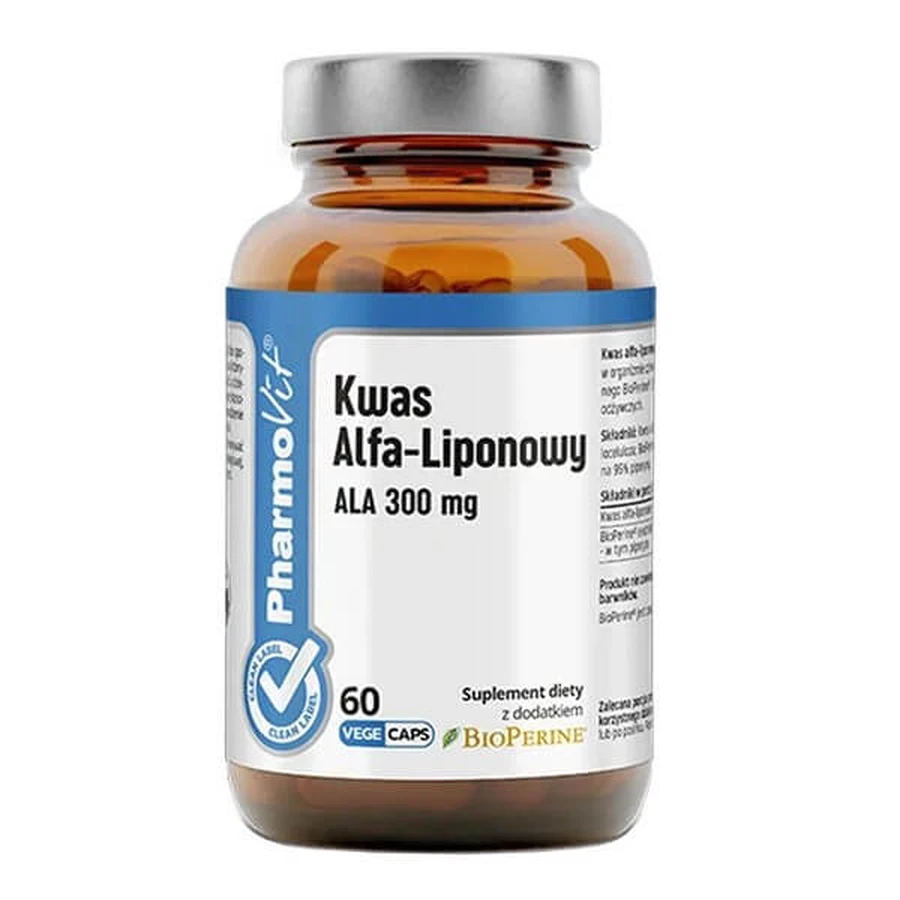 PharmoVit Clean Lable Alpha-Liponsäure 300 mg, Kapseln, 60 Stück.