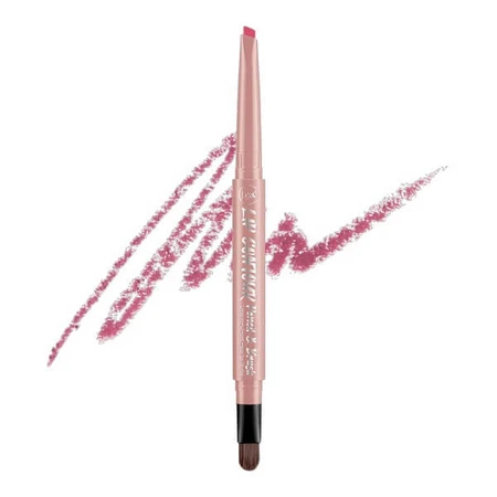 J.Cat Beauty Lip Contour Pencil &amp; Brush, matita labbra automatica con pennello 203 Rose Pink, 0,22 g