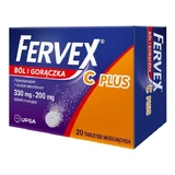Fervex Pain and Fever C Plus, 330 mg + 200 mg, effervescent tablets, 20 pcs.