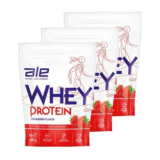 Lote de 3x ALE Whey Protein Sabor Fresa