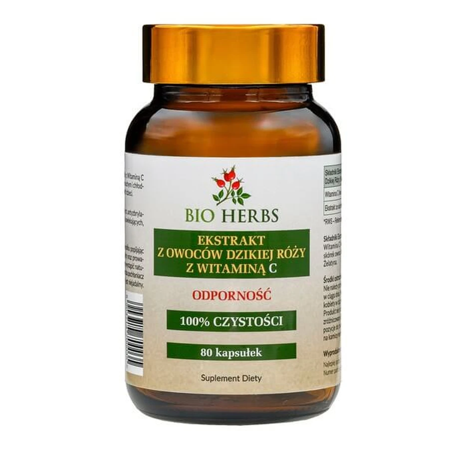 Bio Herbs Extracto de Rosa Mosqueta con Vitamina C, cápsulas, 80 uds.