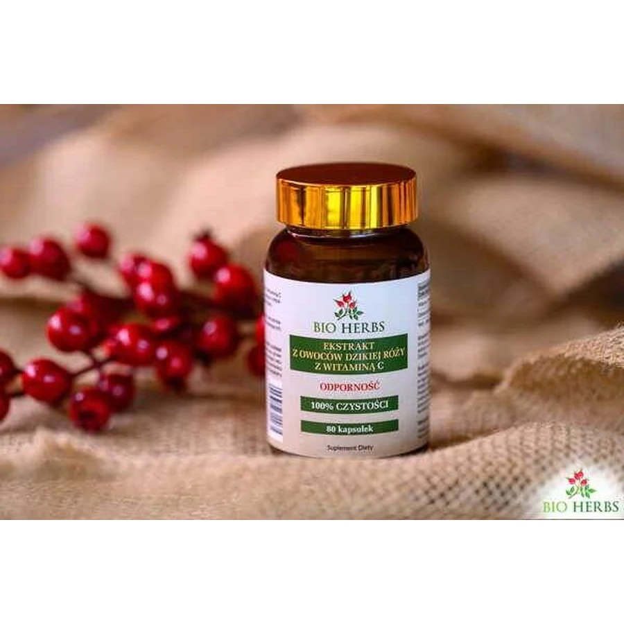 Bio Herbs Extracto de Rosa Mosqueta con Vitamina C, cápsulas, 80 uds.