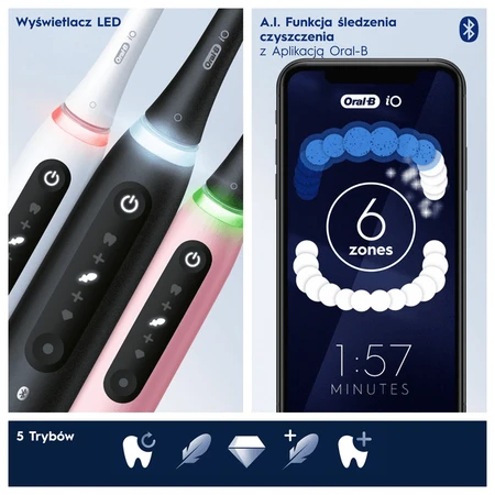 Oral-B iO 5, szczoteczka elektryczna, Blush Pink, 1 szt.: ceny i cechy